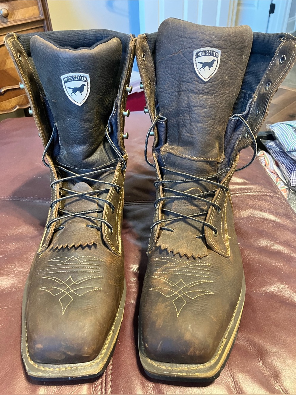 Irish Setter Men's Brown 13EE Leather Steel Toe Work Boots